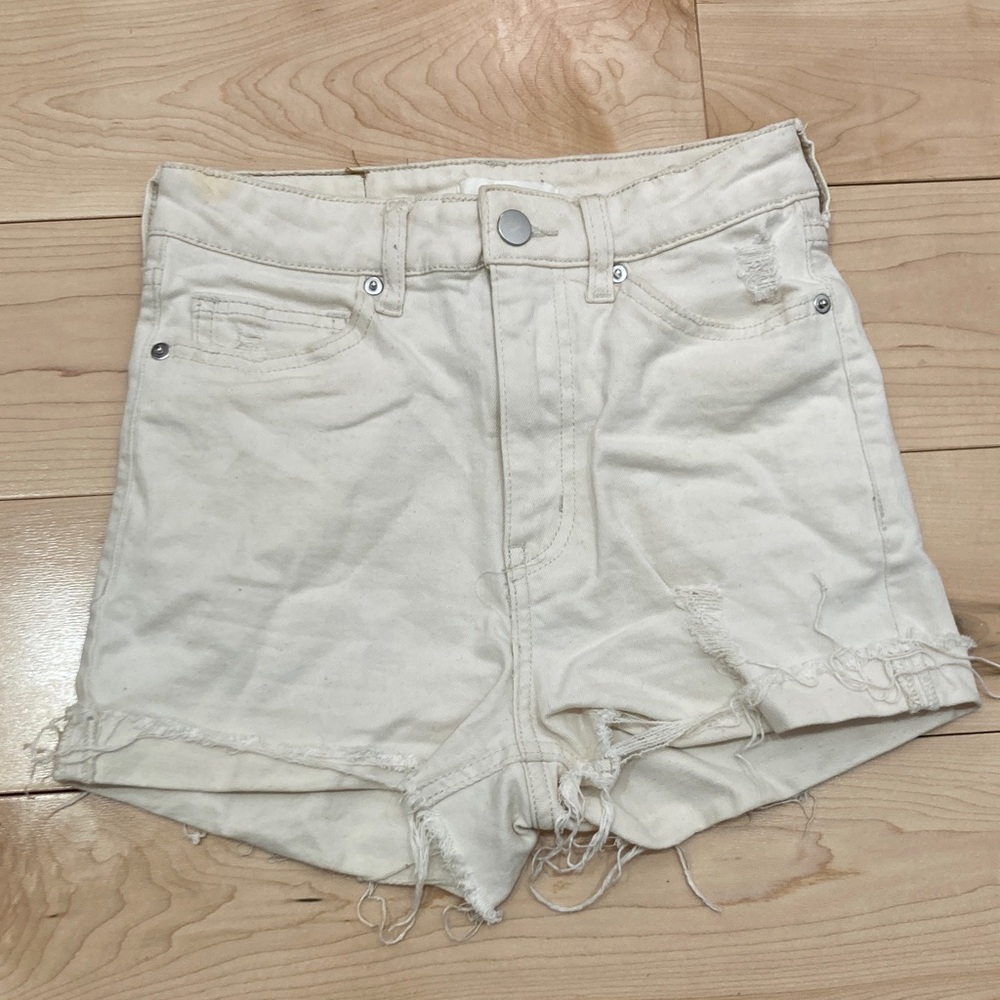 H&M Cream Jean Shorts